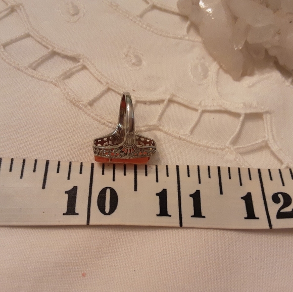 ANTIQUE 14K SOLID GOLD, FILLGREE CAMEO RING, SIZE 3 1/4 - Picture 10 of 16